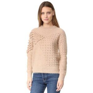 Intropia Textured Sweater in Nude - Mohair  / Wool Blend with Bobbles